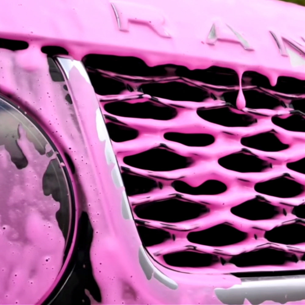Mint Shine Ultra Suds Car Wash Soap in clear, pink, blue or green colored foam for foam cannon